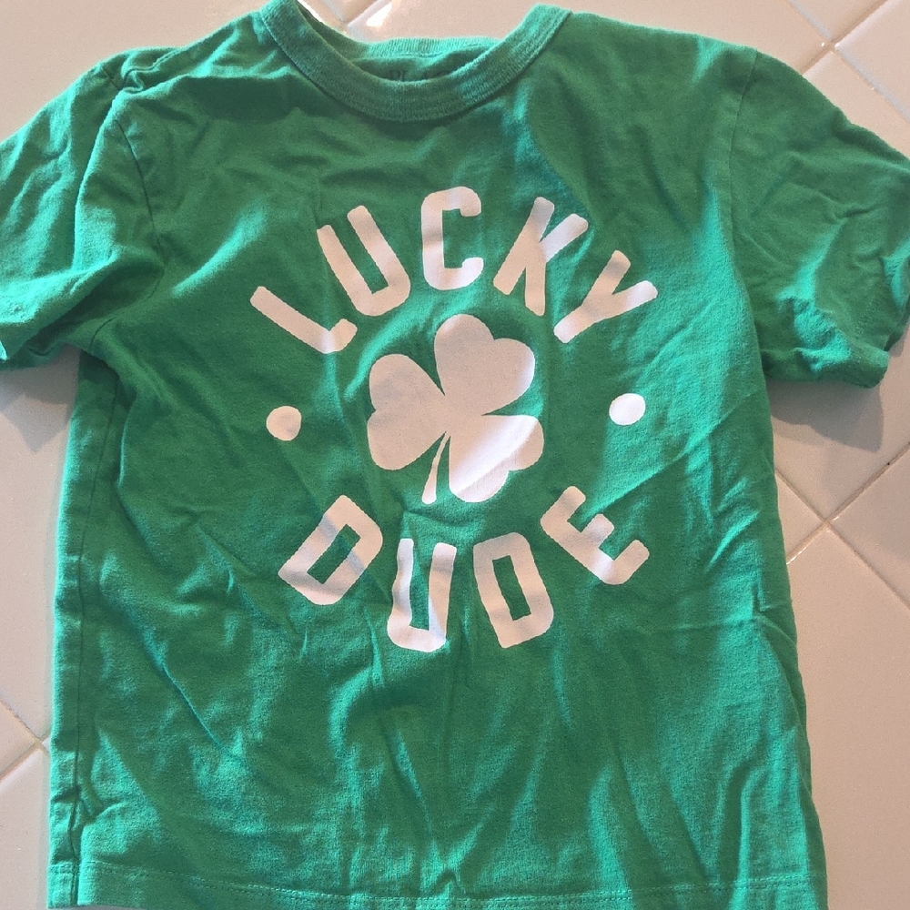 The Children's Place Green Tee with Shamrock Design